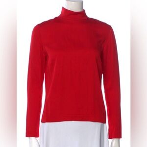 Sandro - Women's Light‎ Weight Mock Neck Top - Red - Size 1 - Fits like a Small